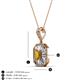 3 - Pamela Iris 0.71 ctw Emerald Cut Citrine and Baguette Diamond Milgrain Halo Pendant Necklace 