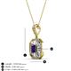 3 - Pamela Iris 0.68 ctw Emerald Cut Iolite and Baguette Diamond Milgrain Halo Pendant Necklace 