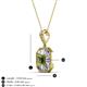 3 - Pamela Iris 0.78 ctw Emerald Cut Peridot and Baguette Diamond Milgrain Halo Pendant Necklace 