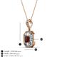 3 - Pamela Iris 0.83 ctw Emerald Cut Red Garnet and Baguette Diamond Milgrain Halo Pendant Necklace 
