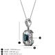 3 - Pamela Iris 0.80 ctw Emerald Cut London Blue Topaz and Baguette Diamond Milgrain Halo Pendant Necklace 