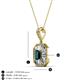 3 - Pamela Iris 0.80 ctw Emerald Cut London Blue Topaz and Baguette Diamond Milgrain Halo Pendant Necklace 