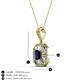 3 - Pamela Iris 0.73 ctw Emerald Cut Blue Sapphire and Baguette Diamond Milgrain Halo Pendant Necklace 