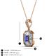 3 - Pamela Iris 0.70 ctw Emerald Cut Tanzanite and Baguette Diamond Milgrain Halo Pendant Necklace 