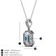 3 - Pamela Iris 0.68 ctw Emerald Cut Aquamarine and Baguette Diamond Milgrain Halo Pendant Necklace 