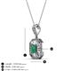 3 - Pamela Iris 0.68 ctw Emerald Cut Emerald and Baguette Diamond Milgrain Halo Pendant Necklace 