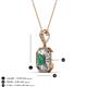3 - Pamela Iris 0.68 ctw Emerald Cut Emerald and Baguette Diamond Milgrain Halo Pendant Necklace 