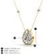 3 - Viola Iris 0.54 ctw Pear Cut and Baguette Diamond Milgrain Halo Pendant Necklace with Diamond Stations 