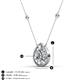 3 - Viola Iris 0.54 ctw Pear Cut Lab Grown Diamond and Baguette Diamond Milgrain Halo Pendant Necklace with Diamond Stations 