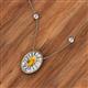 2 - Dahlia Iris 0.77 ctw Oval Cut Citrine and Baguette Diamond Milgrain Halo Pendant Necklace with Diamond Stations 