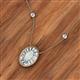 2 - Dahlia Iris 0.69 ctw Oval Cut Opal and Baguette Diamond Milgrain Halo Pendant Necklace with Diamond Stations 