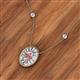2 - Dahlia Iris 0.59 ctw Oval Cut Morganite and Baguette Diamond Milgrain Halo Pendant Necklace with Diamond Stations 