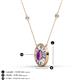 3 - Dahlia Iris 0.69 ctw Oval Cut Amethyst and Baguette Diamond Milgrain Halo Pendant Necklace with Diamond Stations 