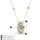 3 - Dahlia Iris 0.66 ctw Oval Cut Lab Grown Diamond and Baguette Diamond Milgrain Halo Pendant Necklace with Diamond Stations 
