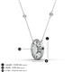 3 - Dahlia Iris 0.69 ctw Oval Cut Opal and Baguette Diamond Milgrain Halo Pendant Necklace with Diamond Stations 