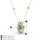3 - Dahlia Iris 0.69 ctw Oval Cut Green Garnet and Baguette Diamond Milgrain Halo Pendant Necklace with Diamond Stations 