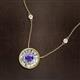2 - Lillac Iris 0.50 ctw Round Iolite and Baguette Diamond Milgrain Halo Pendant Necklace with Diamond Stations 