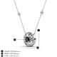 3 - Lillac Iris 0.50 ctw Round Black Diamond and Baguette White Diamond Milgrain Halo Pendant Necklace with Diamond Stations 