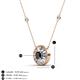 3 - Lillac Iris 0.50 ctw Round Black Diamond and Baguette White Diamond Milgrain Halo Pendant Necklace with Diamond Stations 