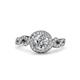 3 - Hana Signature 1.62 ctw  IGI Certified Lab Grown Diamond Round (6.50 mm) & Natural Diamond Round (1.30 mm) Halo Engagement Ring 