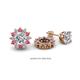 1 - Florice Round Pink Tourmaline and Diamond Flower Jacket Earrings 
