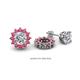 1 - Florice Round Pink Tourmaline Flower Jacket Earrings 
