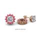 1 - Florice Round Pink Tourmaline Flower Jacket Earrings 