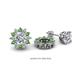 1 - Florice 0.74 ctw Lab Grown Diamond and Green Garnet Flower Jacket Earrings 