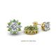 1 - Florice 0.74 ctw Lab Grown Diamond and Green Garnet Flower Jacket Earrings 