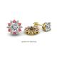1 - Florice 0.60 ctw Lab Grown Diamond and Pink Tourmaline Flower Jacket Earrings 