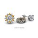 1 - Florice 0.60 ctw Lab Grown Diamond and Citrine Flower Jacket Earrings 