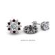 1 - Florice 0.74 ctw Lab Grown Diamond and Red Garnet Flower Jacket Earrings 