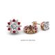1 - Florice 0.71 ctw Lab Grown Diamond and Ruby Flower Jacket Earrings 