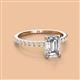 2 - Charlotte Desire 1.24 ctw (7x5 mm) IGI Certified Emerald Cut Lab Grown Diamond (VS1/F) and Round Natural Diamond Hidden Halo Engagement Ring 
