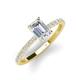 3 - Charlotte Desire 1.24 ctw (7x5 mm) IGI Certified Emerald Cut Lab Grown Diamond (VS1/F) and Round Natural Diamond Hidden Halo Engagement Ring 