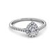 2 - Arella Desire 1.17 ctw IGI Certified Lab Grown Diamond Pear Cut (7x5 mm) & Natural Diamond Round (1.50 mm) Halo Engagement Ring 
