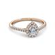 2 - Arella Desire 1.17 ctw IGI Certified Lab Grown Diamond Pear Cut (7x5 mm) & Natural Diamond Round (1.50 mm) Halo Engagement Ring 