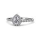 1 - Arella Desire 1.17 ctw IGI Certified Lab Grown Diamond Pear Cut (7x5 mm) & Natural Diamond Round (1.50 mm) Halo Engagement Ring 