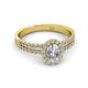 2 - Amaya Desire 2.69 ctw IGI Certified Lab Grown Diamond Oval Cut (9x7 mm) & Natural Diamond Round (1.50 mm) Halo Engagement Ring 