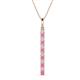 1 - Stephanie 0.31 ctw (1.80 mm) Round Natural Diamond and Pink Sapphire Vertical Pendant Necklace 