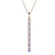1 - Stephanie 0.30 ctw (1.80 mm) Round Natural Diamond and Tanzanite Vertical Pendant Necklace 