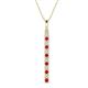 1 - Stephanie 0.31 ctw (1.80 mm) Round Natural Diamond and Ruby Vertical Pendant Necklace 