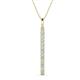 1 - Stephanie 0.25 ctw (1.80 mm) Round Natural Diamond and Aquamarine Vertical Pendant Necklace 