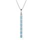 1 - Stephanie 0.26 ctw (1.80 mm) Round Natural Diamond and Blue Topaz Vertical Pendant Necklace 