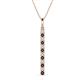 1 - Stephanie 0.31 ctw (1.80 mm) Round Natural Diamond and Black Diamond Vertical Pendant Necklace 