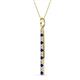 2 - Stephanie 0.31 ctw (1.80 mm) Round Natural Diamond and Blue Sapphire Vertical Pendant Necklace 
