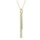 2 - Stephanie 0.25 ctw (1.80 mm) Round Natural Diamond and Aquamarine Vertical Pendant Necklace 