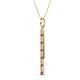 2 - Stephanie 0.25 ctw (1.80 mm) Round Natural Diamond and Pink Tourmaline Vertical Pendant Necklace 