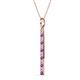 2 - Stephanie 0.25 ctw (1.80 mm) Round Natural Diamond and Amethyst Vertical Pendant Necklace 