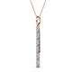 2 - Stephanie 0.26 ctw (1.80 mm) Round Natural Diamond and Blue Topaz Vertical Pendant Necklace 